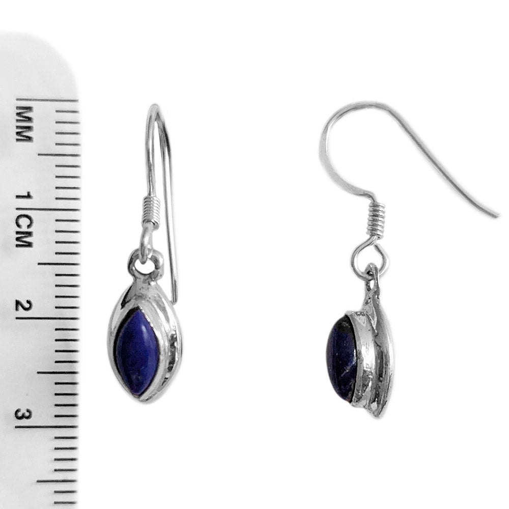 Boucles d’oreilles lapis-lazuli en argent massif 925