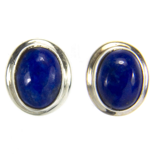 Clous d’oreilles lapis-lazuli en argent massif 925