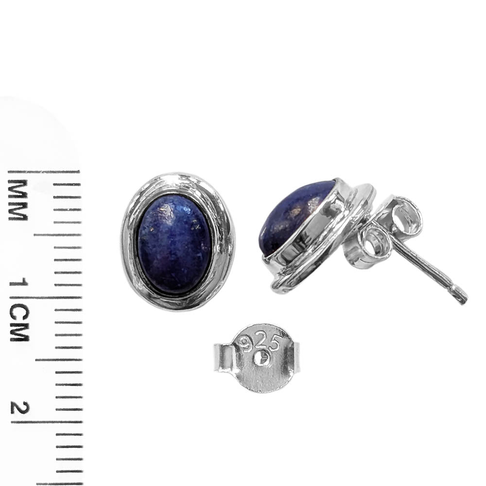 Clous d’oreilles lapis-lazuli en argent massif 925