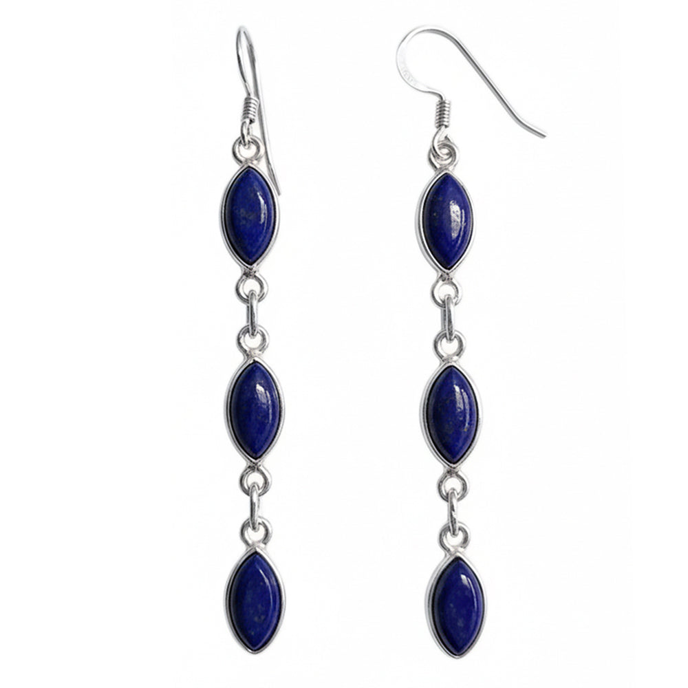 Lapis lazuli sterling silver drop earrings