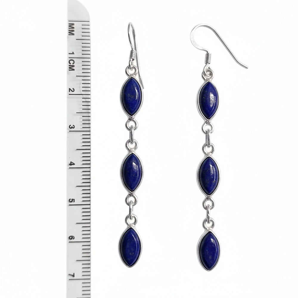 Lapis lazuli sterling silver drop earrings