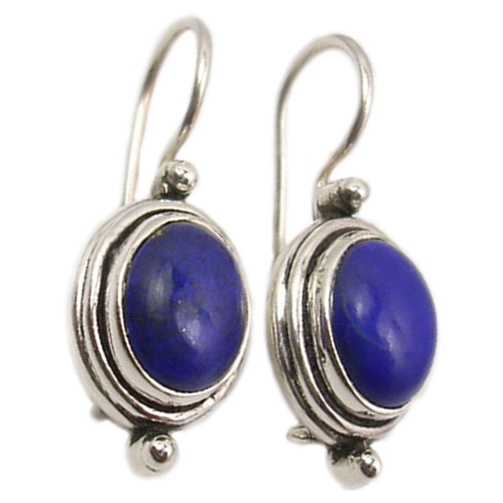 Boucles d’oreilles lapis-lazuli en argent massif 925