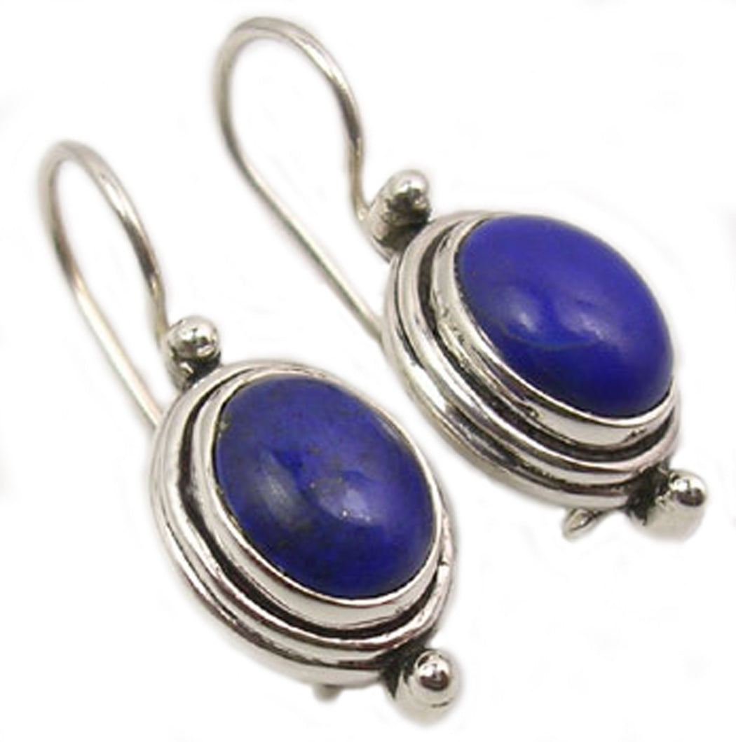 Boucles d’oreilles lapis-lazuli en argent massif 925