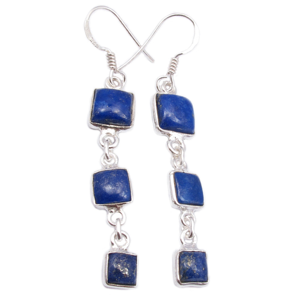 Lapis lazuli sterling silver drop earrings