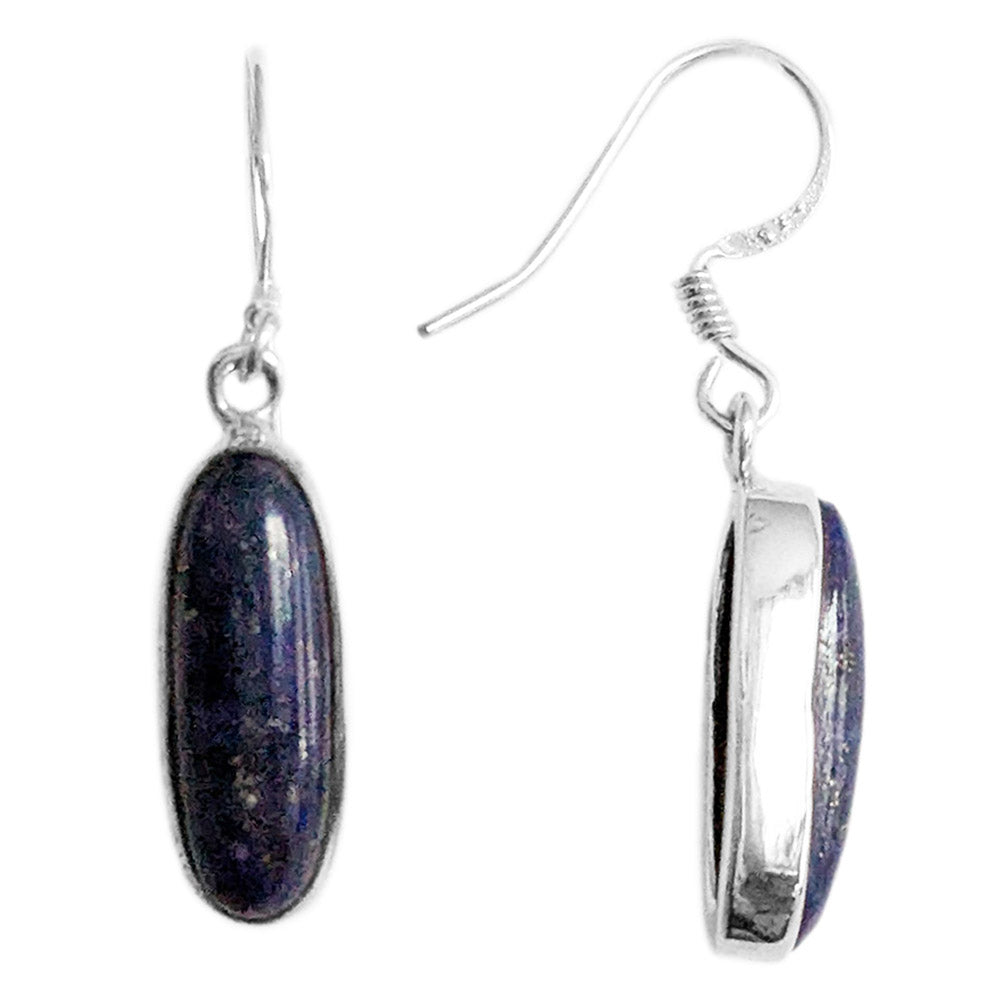 Boucles d’oreilles pendantes lapis-lazuli en argent massif 925