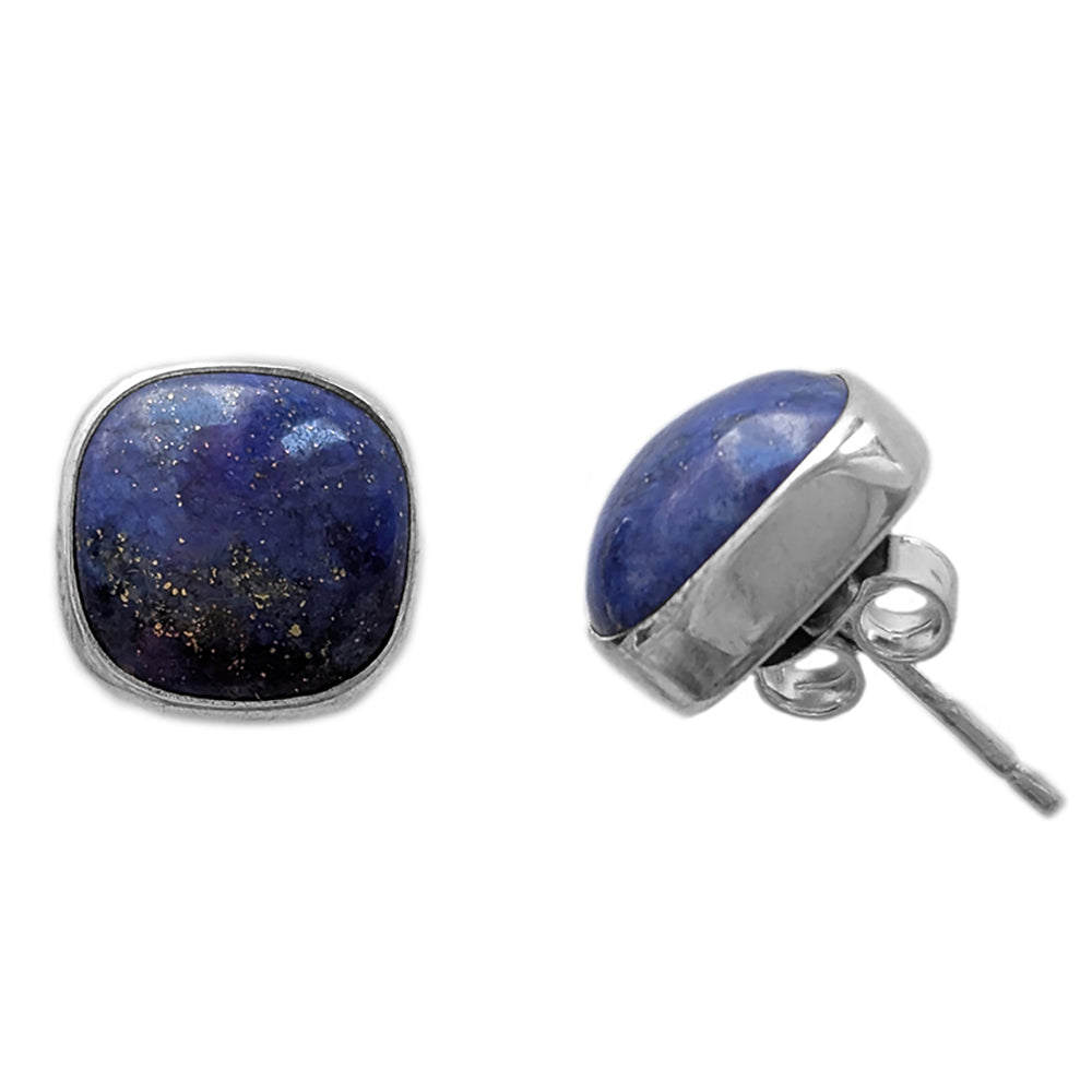 Clous d’oreilles lapis-lazuli en argent massif 925