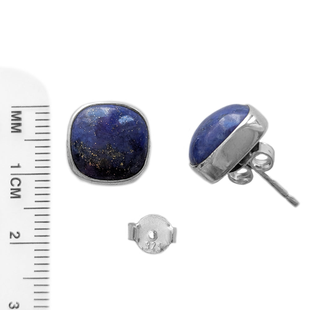 Clous d’oreilles lapis-lazuli en argent massif 925