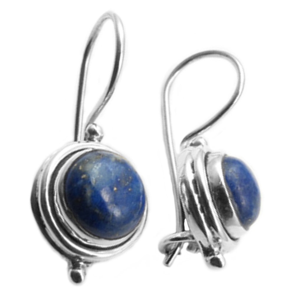 Boucles d’oreilles lapis-lazuli en argent massif 925