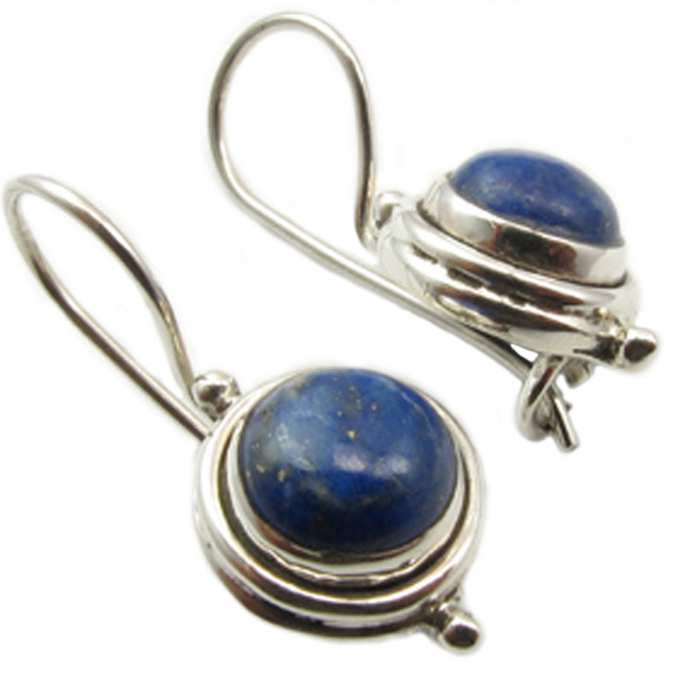 Boucles d’oreilles lapis-lazuli en argent massif 925