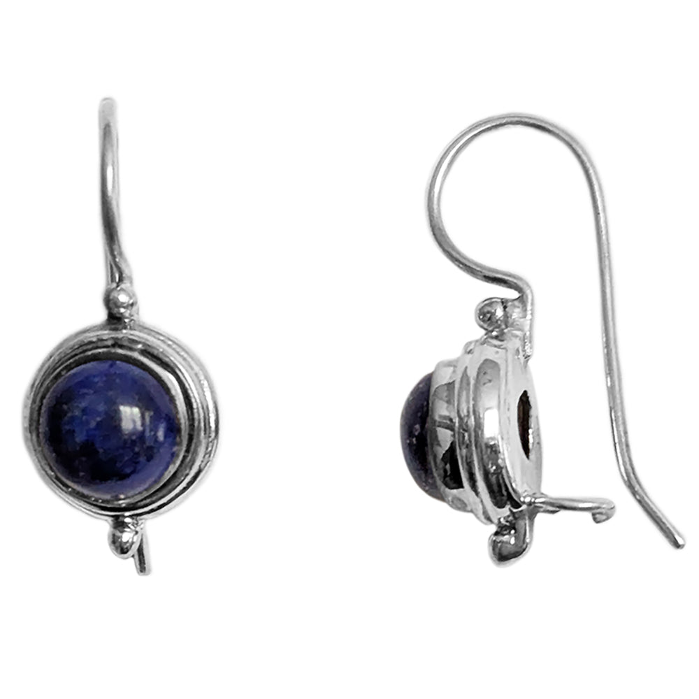 Boucles d’oreilles lapis-lazuli en argent massif 925