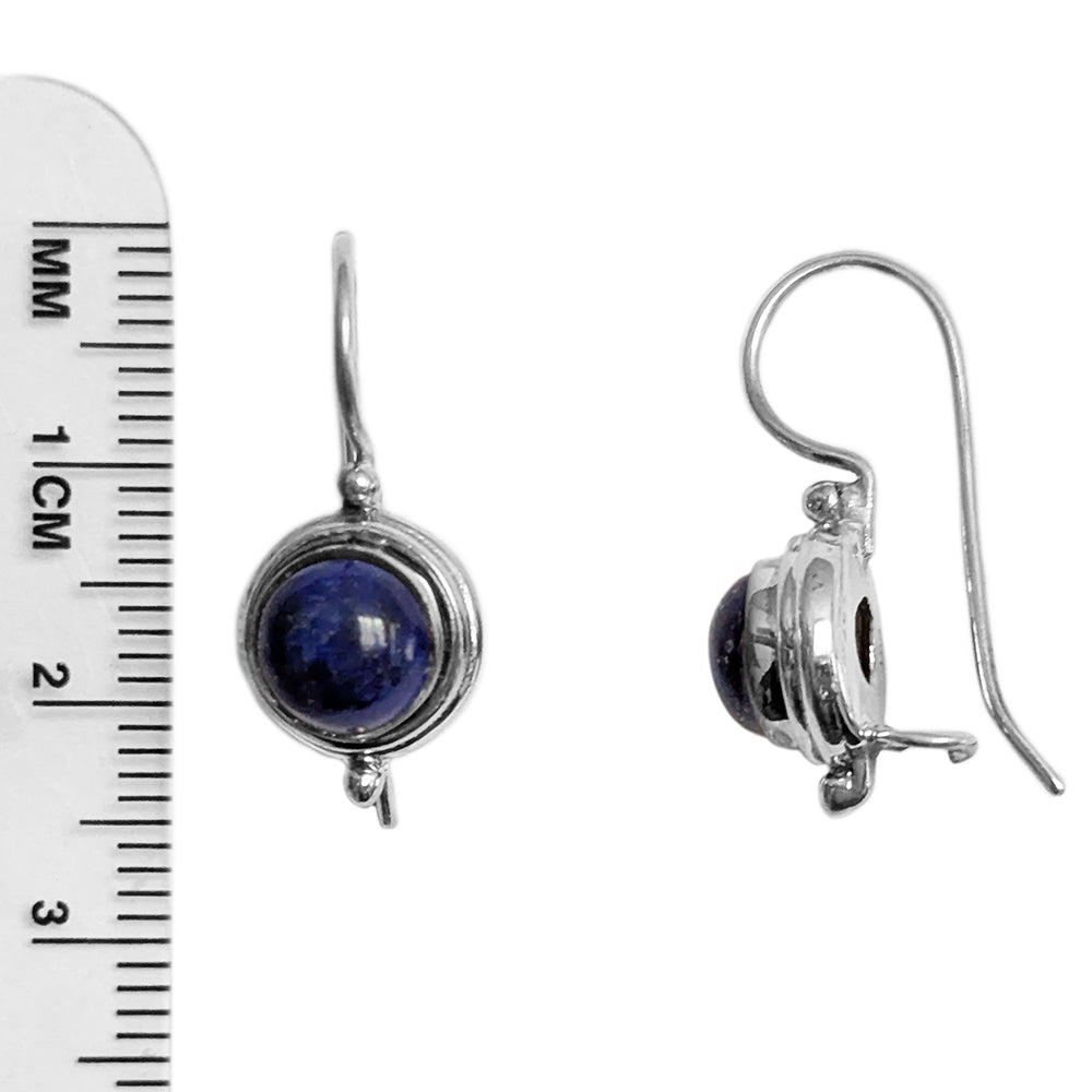 Boucles d’oreilles lapis-lazuli en argent massif 925