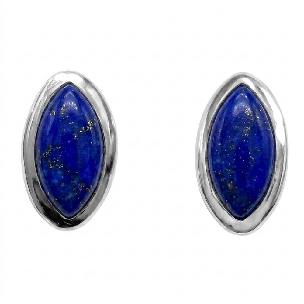 Clous d’oreilles lapis-lazuli en argent massif 925