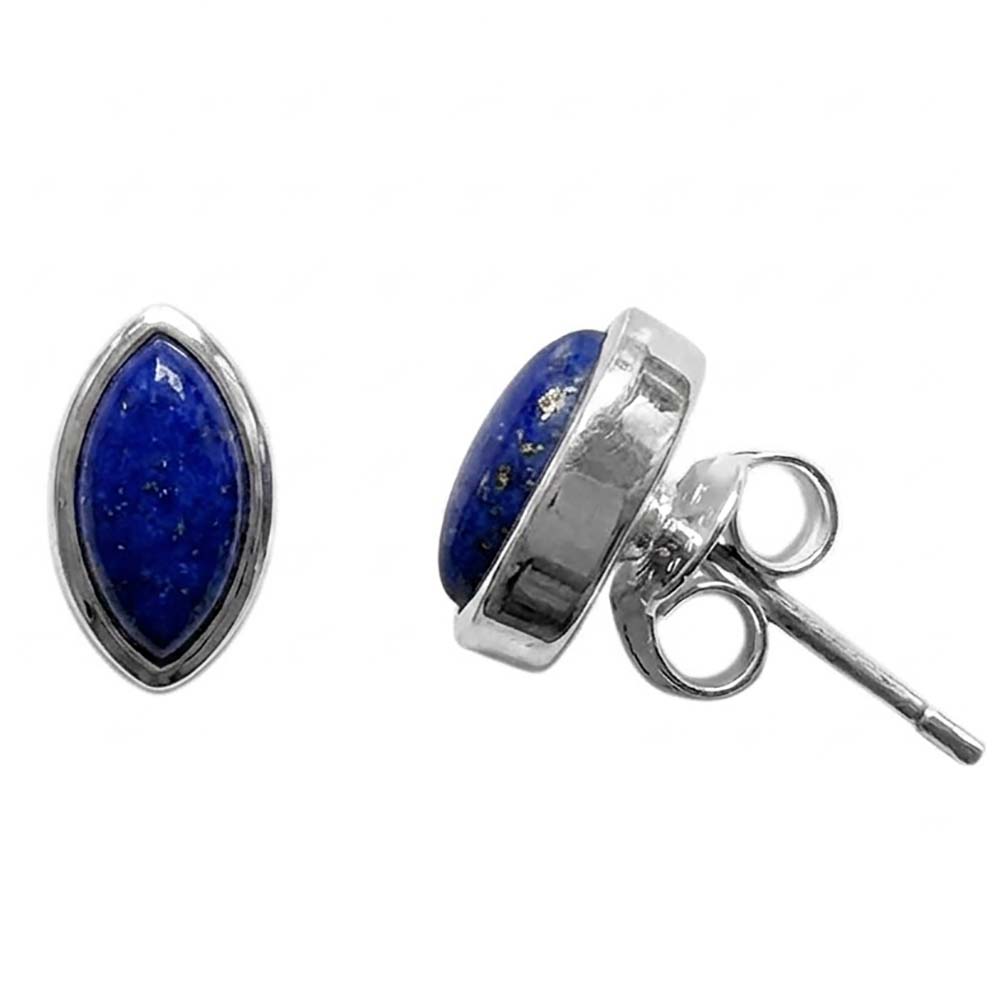 Clous d’oreilles lapis-lazuli en argent massif 925