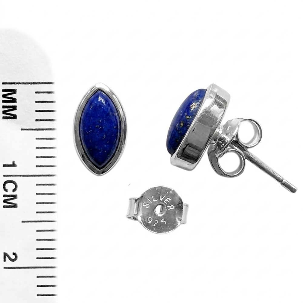 Clous d’oreilles lapis-lazuli en argent massif 925