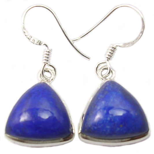 Boucles d’oreilles pendantes lapis-lazuli en argent massif 925