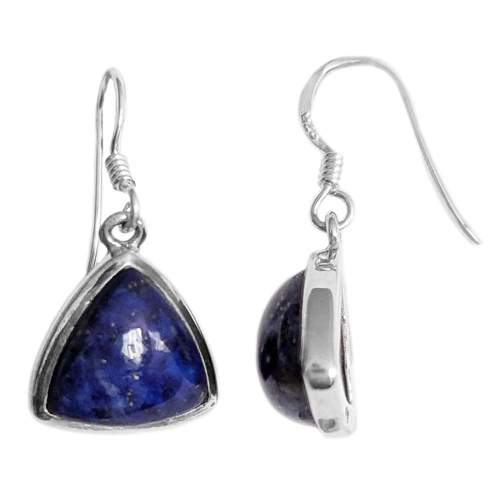 Boucles d’oreilles pendantes lapis-lazuli en argent massif 925
