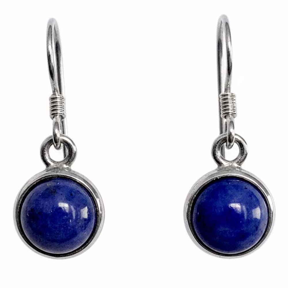 Boucles d’oreilles lapis-lazuli en argent massif 925