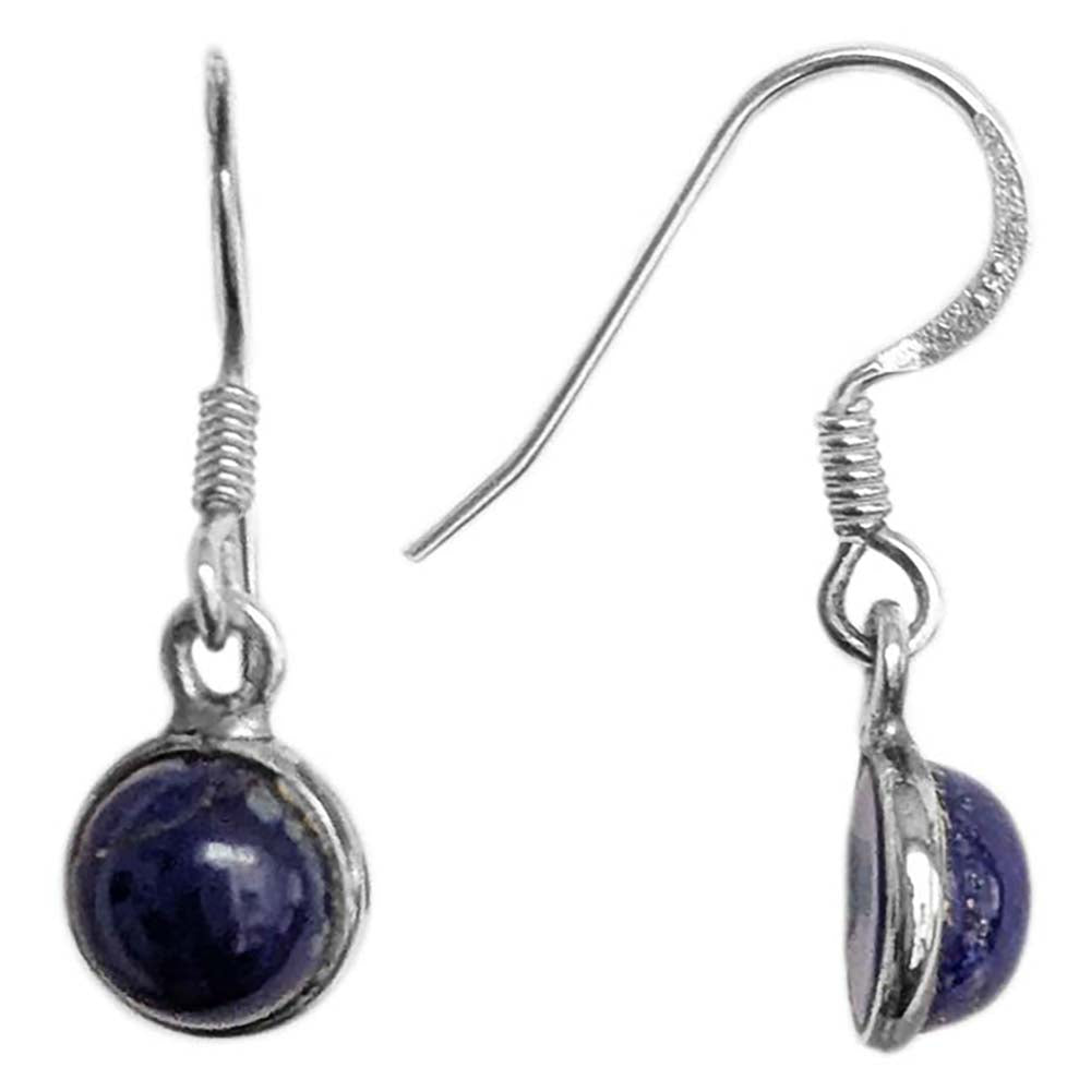 Boucles d’oreilles lapis-lazuli en argent massif 925