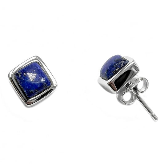 Clous d’oreilles lapis-lazuli en argent massif 925
