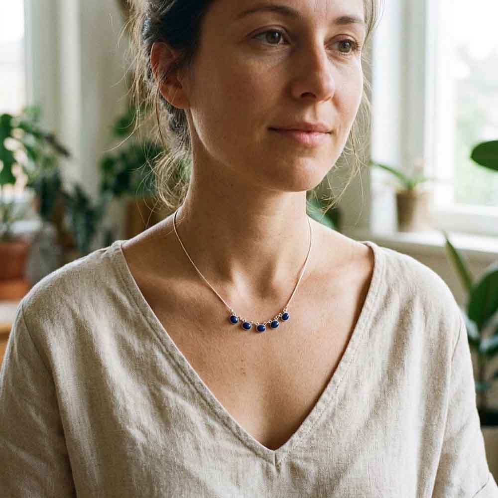 Lapis lazuli sterling silver necklace