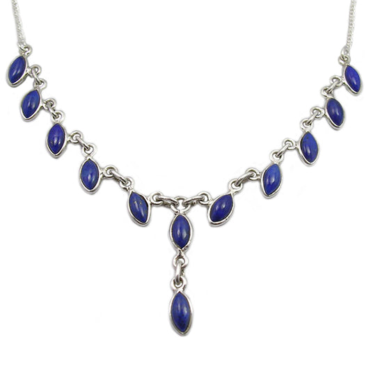 Collier lapis-lazuli en argent massif 925