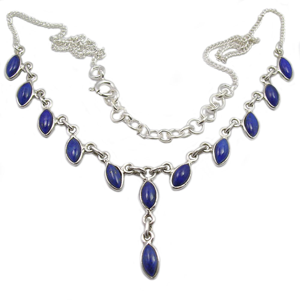 Collier lapis-lazuli en argent massif 925