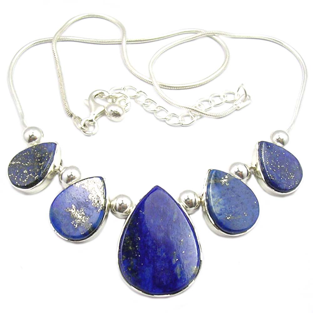 Collier lapis-lazuli en argent massif 925