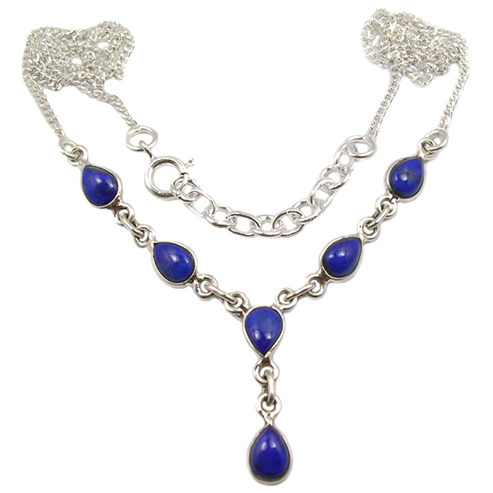 Collier lapis-lazuli en argent massif 925