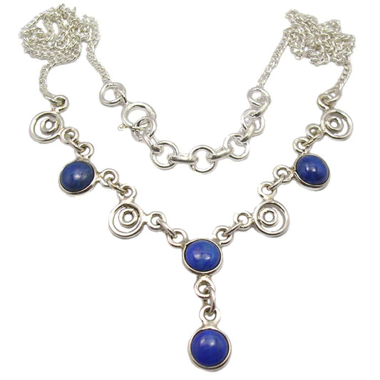 Collier lapis-lazuli en argent massif 925