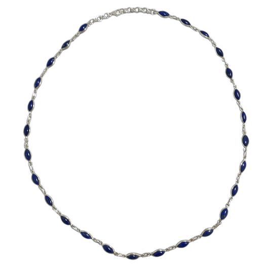 Collier lapis-lazuli en argent massif 925