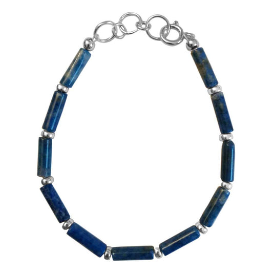 Bracelet lapis-lazuli en argent massif 925