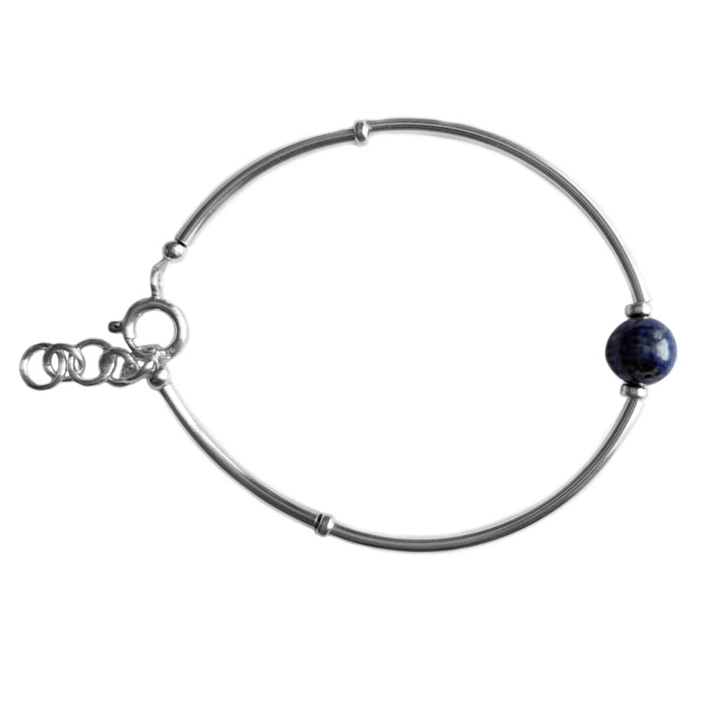 Bracelet lapis-lazuli en argent massif 925