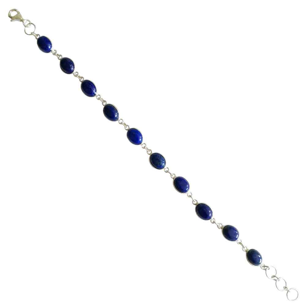 Bracelet lapis-lazuli en argent massif 925