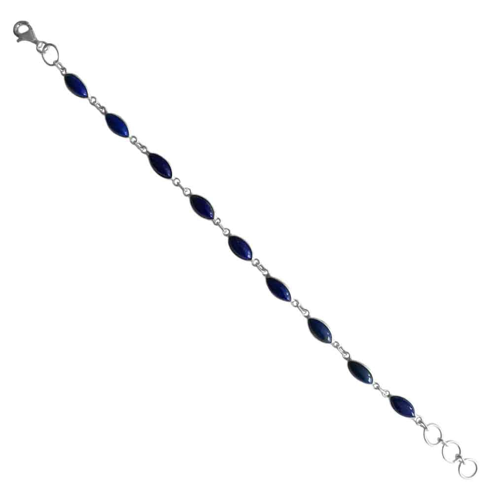 Bracelet lapis-lazuli en argent massif 925