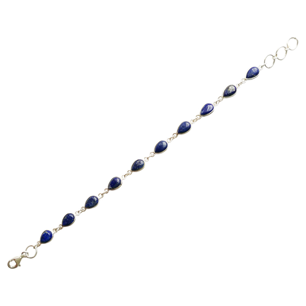 Bracelet lapis-lazuli en argent massif 925