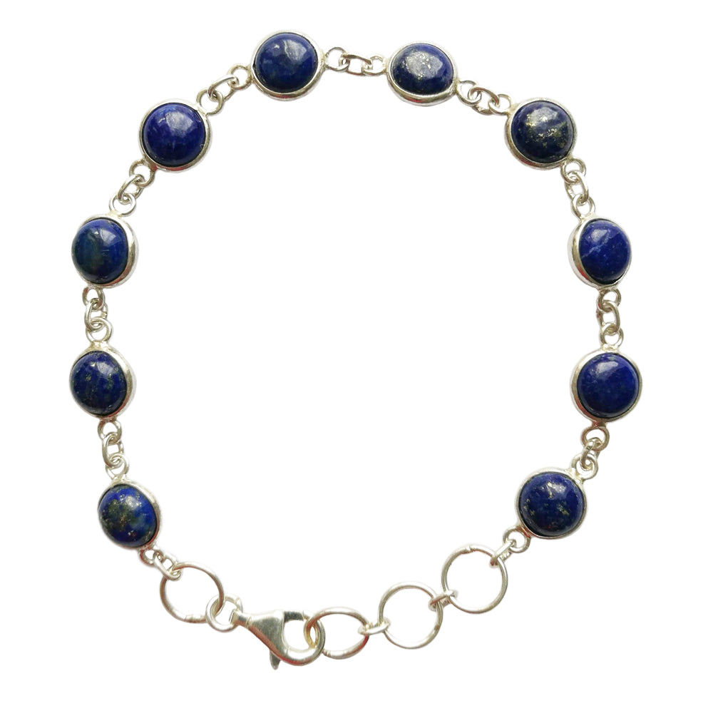 Bracelet lapis-lazuli en argent massif 925