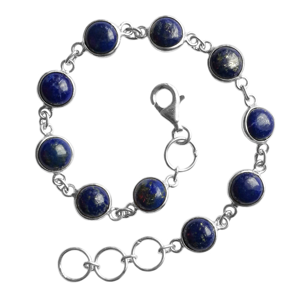 Lapis lazuli bracelet in sterling silver 925