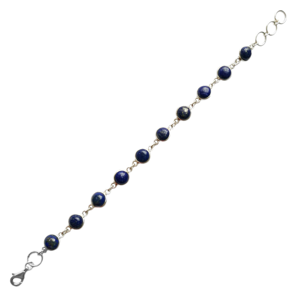 Bracelet lapis-lazuli en argent massif 925