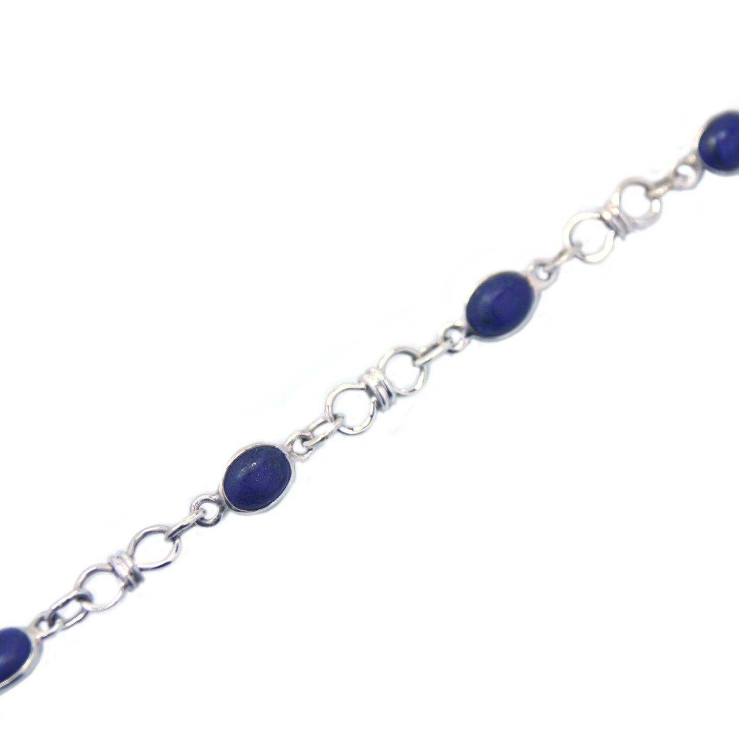 Bracelet lapis-lazuli en argent massif 925