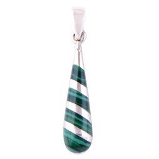 Pendentif malachite en argent massif 925