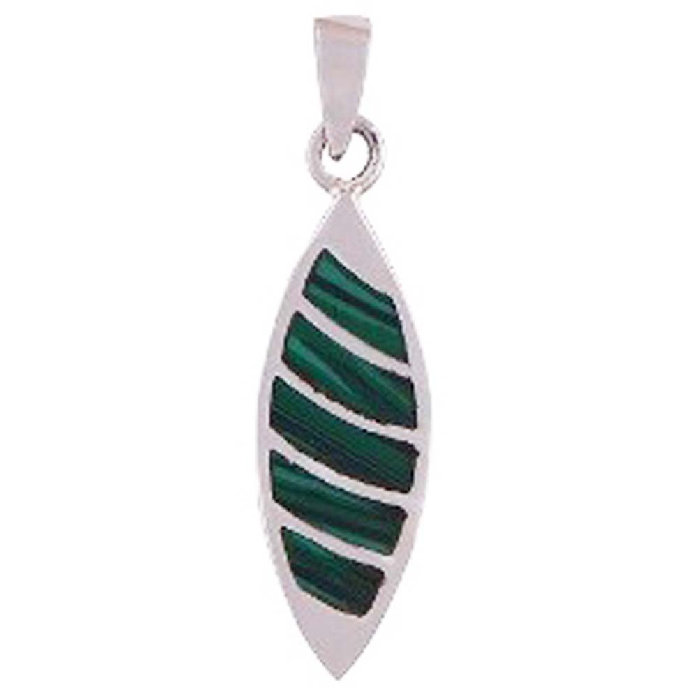 Pendentif malachite en argent massif 925