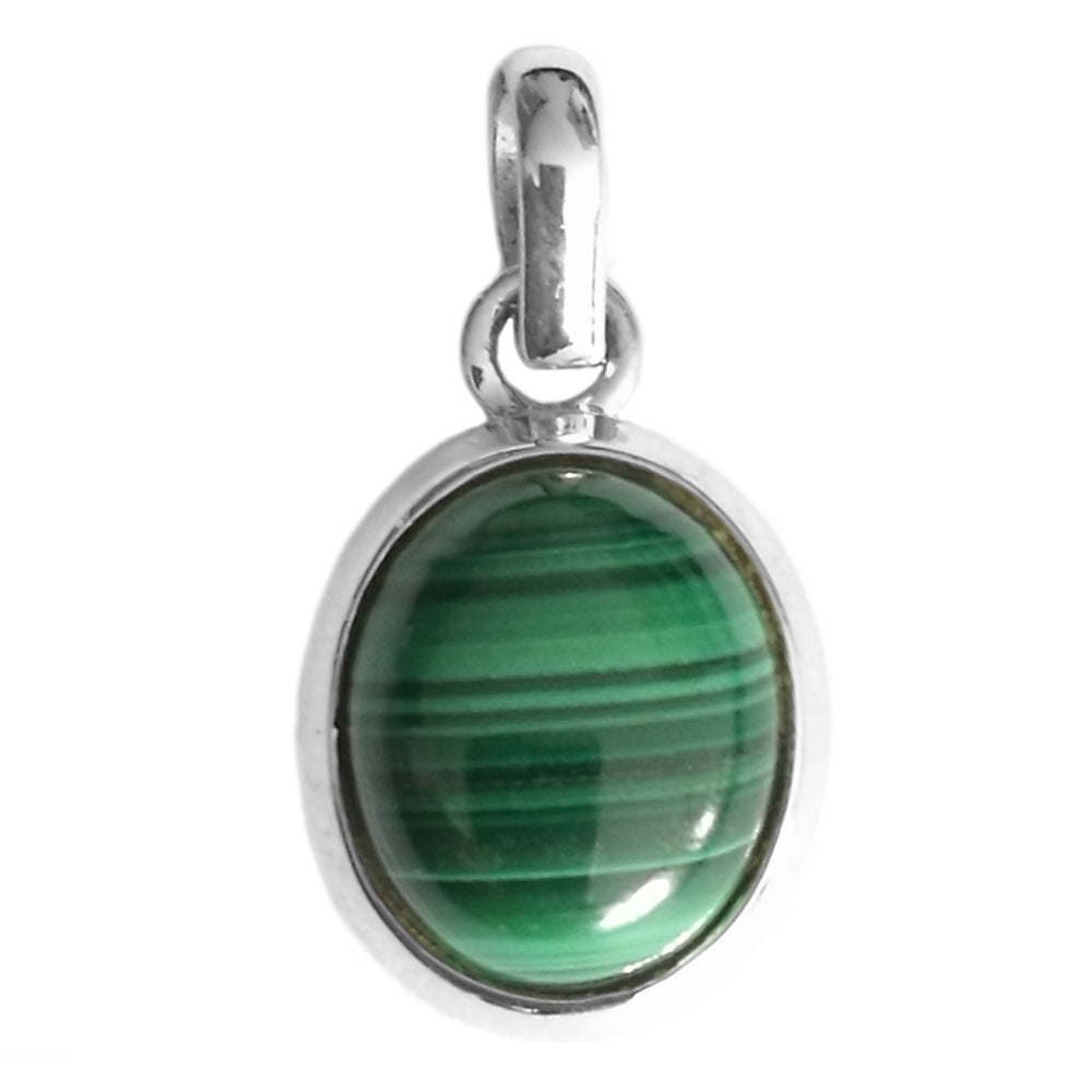 Pendentif malachite en argent massif 925