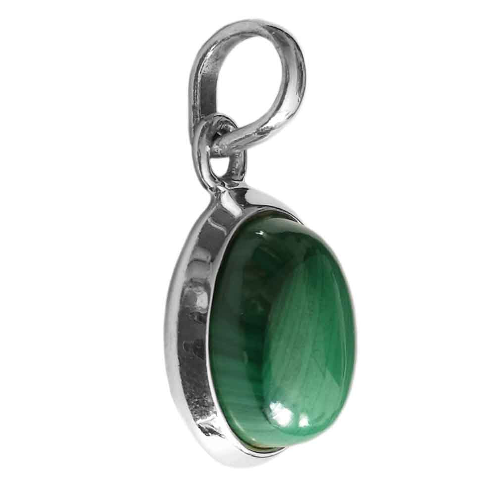 Pendentif malachite en argent massif 925