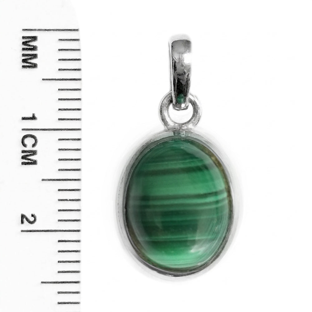 Malachite sterling silver pendant