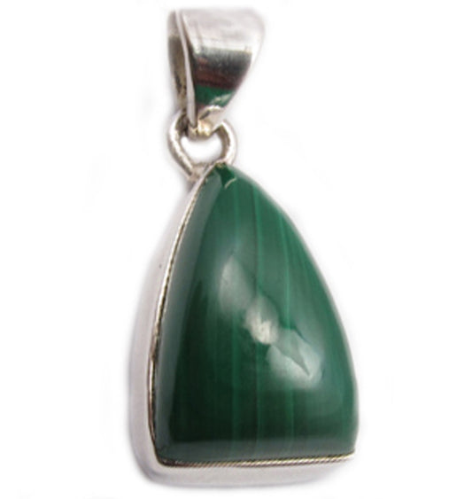 Malachite sterling silver pendant