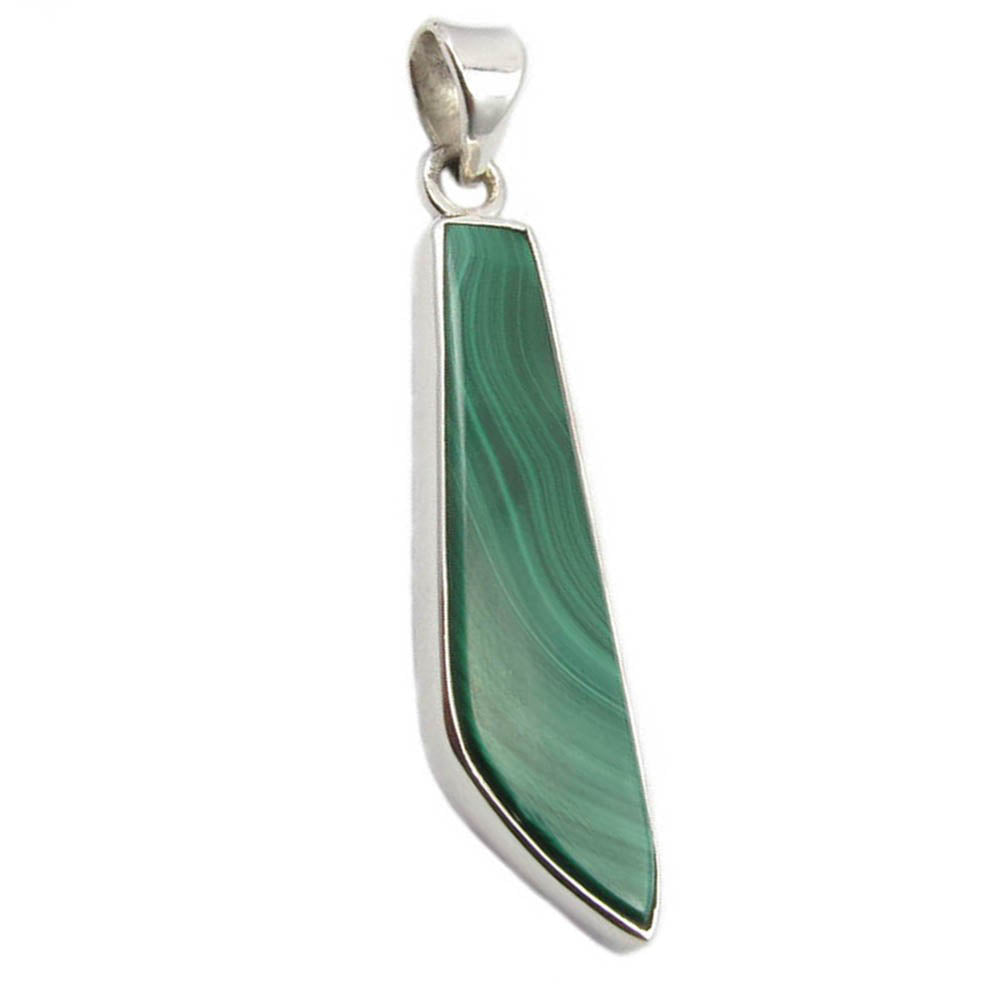 Pendentif malachite en argent massif 925