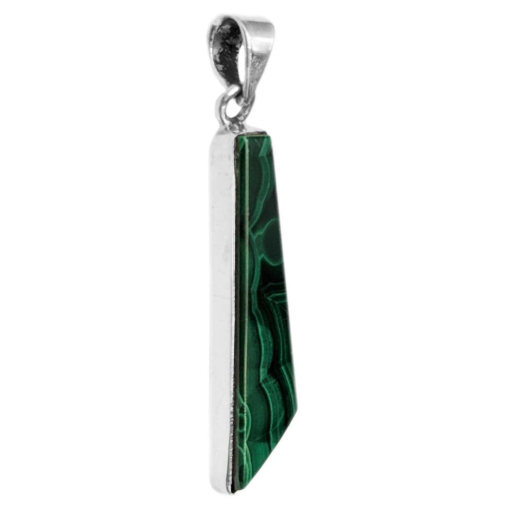 Malachite sterling silver pendant