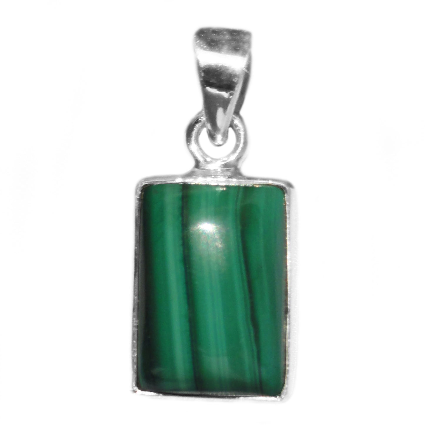 Malachite sterling silver pendant