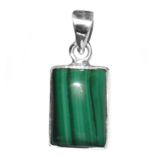 Pendentif malachite en argent massif 925