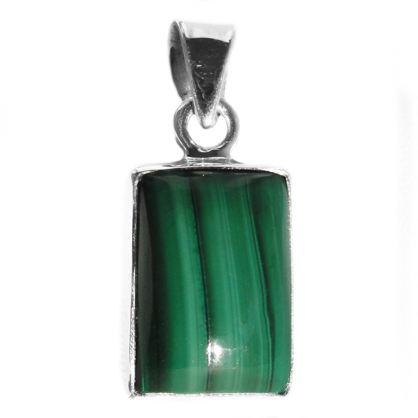 Malachite sterling silver pendant